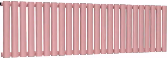 Lux Heat Oval Horizontal Steel Radiator in Pink, W: 1440 mm, H: 400 mm, D: 40 mm
