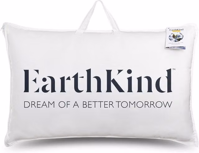 EarthKind White Breathable Down and Feather Mix Rectangular Pillow for Adults