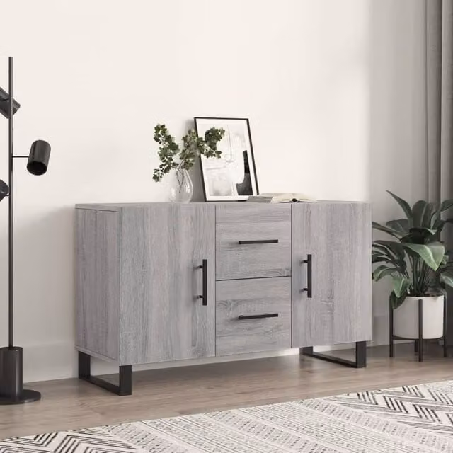 Berkfield Home Grey Sonoma Sideboard in Engineered Wood W/D/H: 100 x 36 x 60 cm