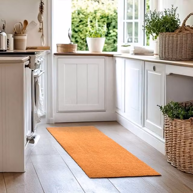 Nicoman Non-Slip Coir and PVC Runner Rug in Brown, W: 60 cm, L: 240 cm