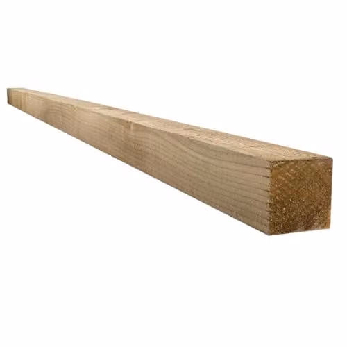 Snowdon Timber Treated Square Garden Fence Posts, Brown, 4 Pack, W: 7.5 cm, H: 300 cm
