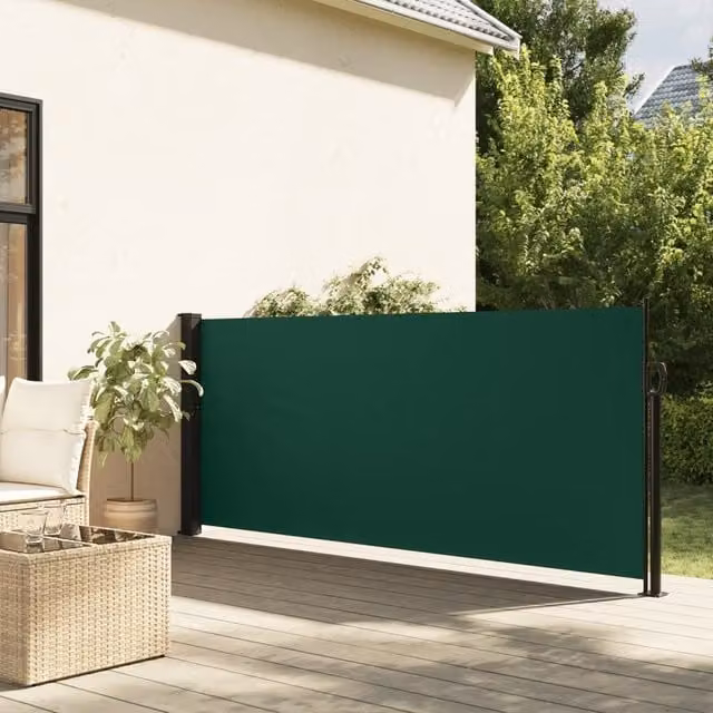 Berkfield Home Retractable Side Awning in Dark Green, W/H: 120 x 500 cm