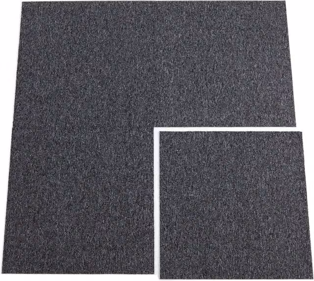 Actiasmat Heavy Duty Carpet Tiles with Bitumen Backing, Anthracite Grey, 20 Pack, W/D: 50 x 50 cm