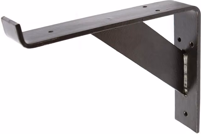 Hammer and Tongs Gallows Style Scaffold Board Shelf Bracket, Black Powder-Coated Iron, Pack of 6, Depth: 24 cm