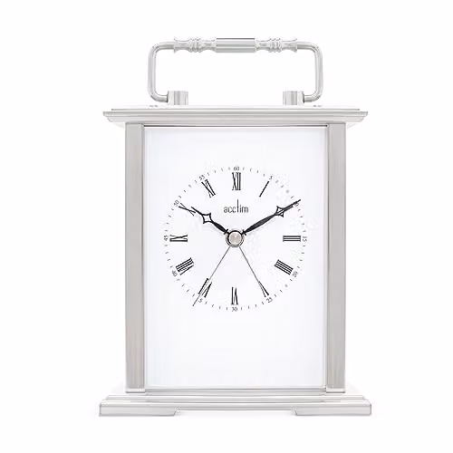 Acctim Gainsborough Silver Polished Metal Quartz Mantel Clock