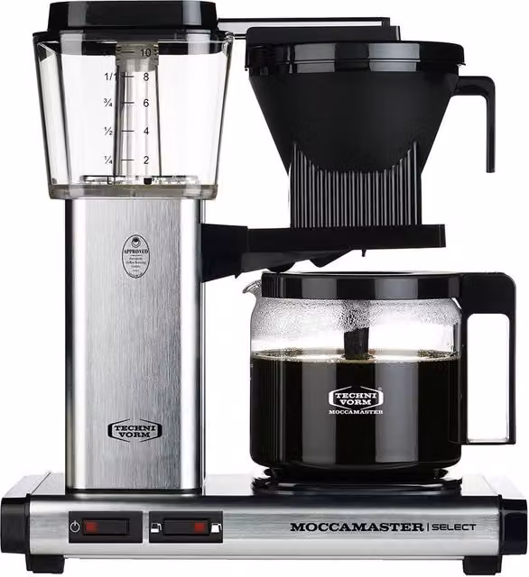 Moccamaster KBG Select Filter Coffee Machine with Glass Jug, Silver