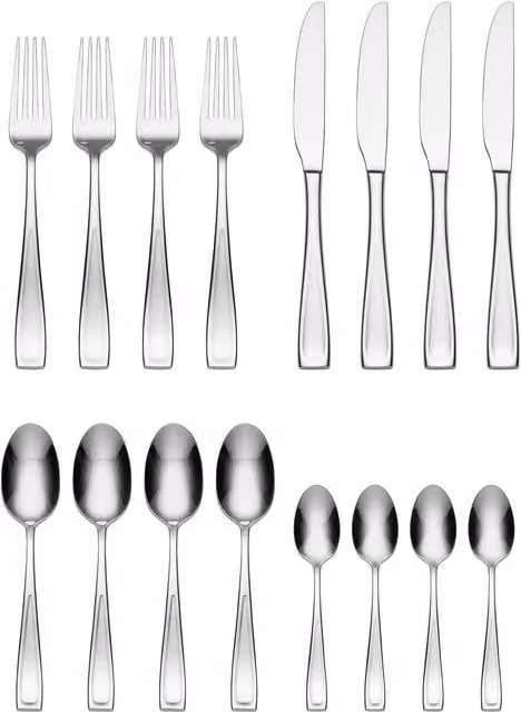 ONEIDA Moda II 16 Piece Stainless Steel Cutlery Set in Silver