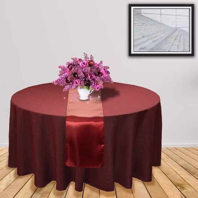 Trimming Shop Plain Burgundy Satin Table Runner