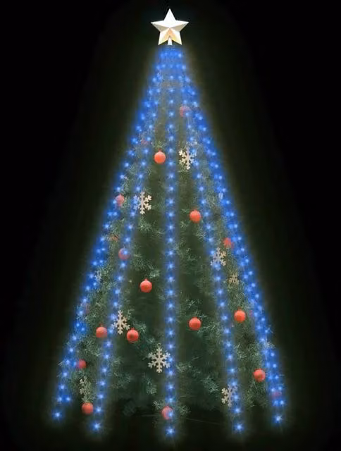 Berkfield Home Blue Christmas Tree Net Lights with 300 LEDs, 300 cm