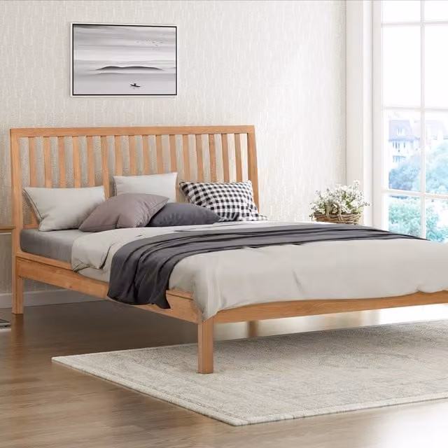 Flintshire Furniture Rowley King Size Oak Bed in Brown