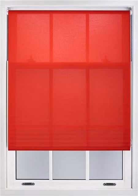 Furnished Red Daylight Roller Blinds, Semi-Transparent Polyester Window Shade, Width: 230 cm, Drop: 165 cm