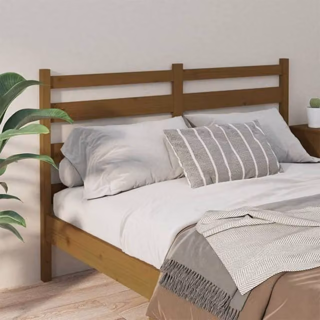 Berkfield Home Beautiful Bed Headboard in Honey Brown Solid Pine Wood, W: 206 cm, D: 4 cm, H: 100 cm