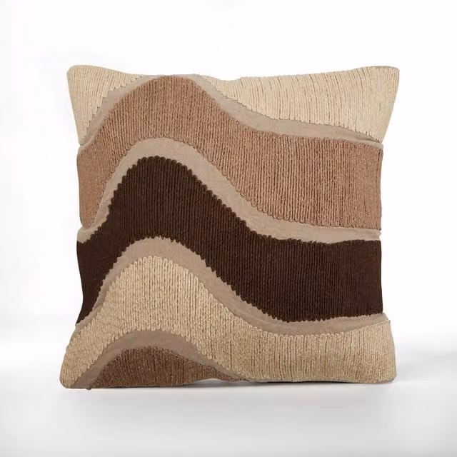 Orsina Bosie Ozella Natural Multicolour Graphic Square Cushion in Cotton and Acrylic