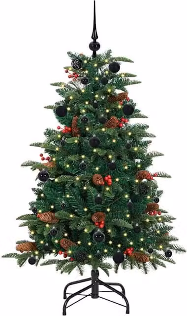 Berkfield Home Elegant Green Artificial Christmas Tree with 150 LEDs and Stand