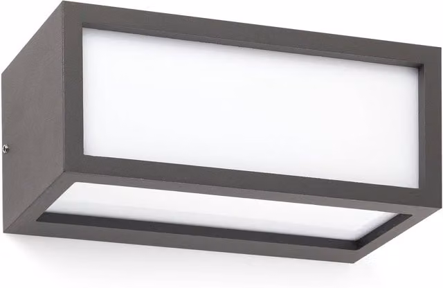 Faro Tejo 1 Light Outdoor Wall Light in Dark Grey with Transparent Glass