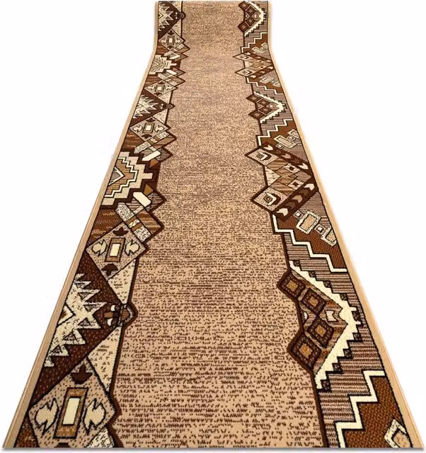 RugsX Bcf Baryton Ethnic Runner in Beige, W: 120 cm, L: 200 cm