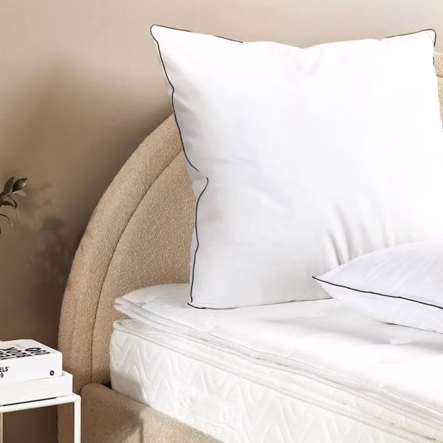 Wyld Haus Japara White Cotton Square Pillow, W/D/H: 80 x 80 x 80 cm