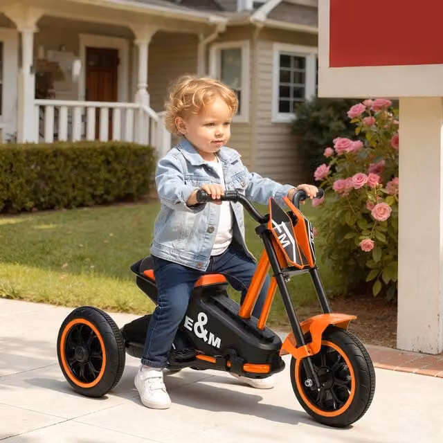 AIYAPLAY Baby Pedal Tricycle for Kids, Orange
