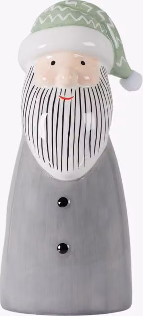Perch & Parrow Scandi Santa Large Grey Ceramic Tabletop Christmas Decoration