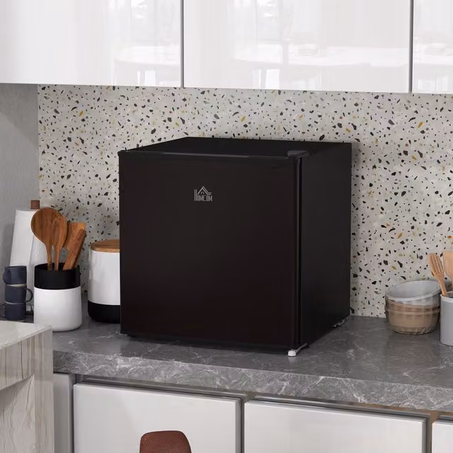 HOMCOM 35L Black Tabletop Upright Freezer with Removable Wire Shelf and Lockable Door