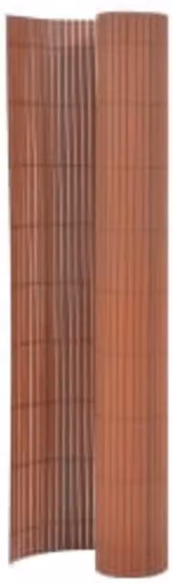 Berkfield Home Double-Sided Brown PVC Garden Fence, H: 90 cm, W: 400 cm
