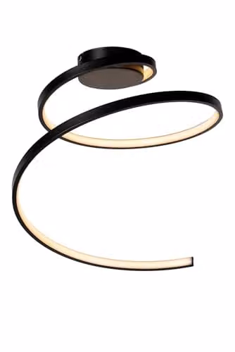 Lucide Maxence Dimmable LED Flush Ceiling Light, Black, Diameter: 46 cm