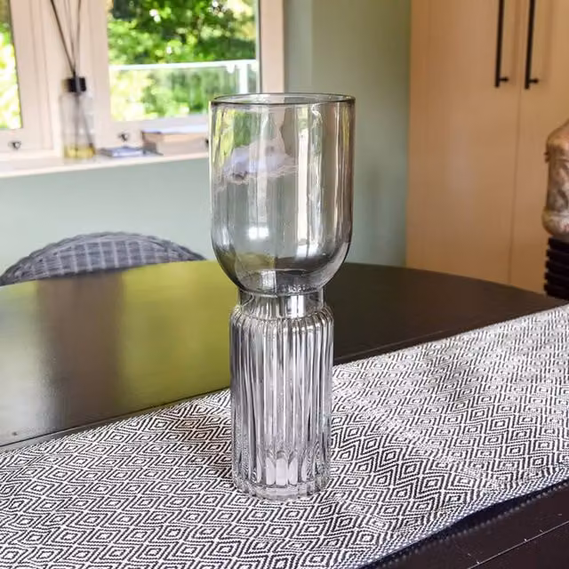 Madison & Mayfair Elegant Clear Glass Footed Vase, H 35.0 cm x W 12.0 cm x D 12.0 cm