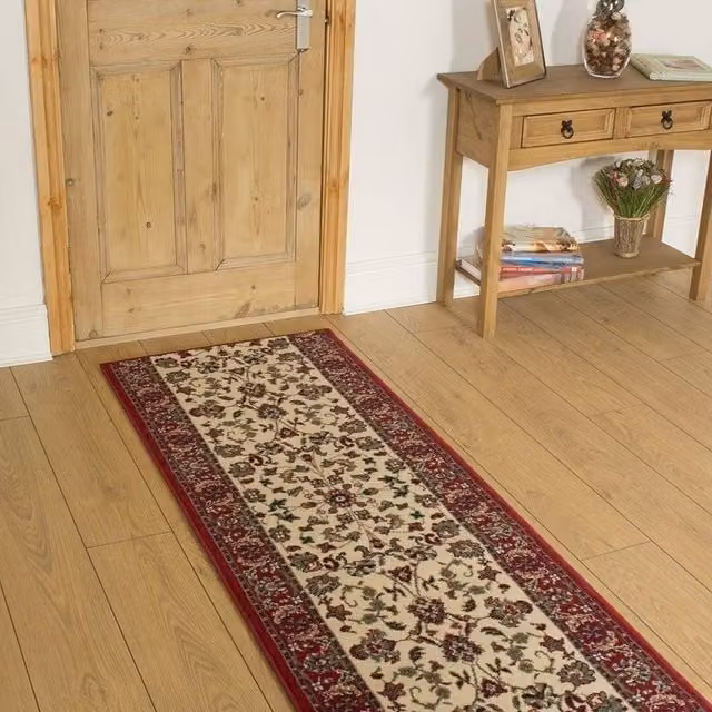 runrug Traditional Hallway Carpet Runner Rug in Beige and Multicolour, W: 80 cm, L: 210 cm